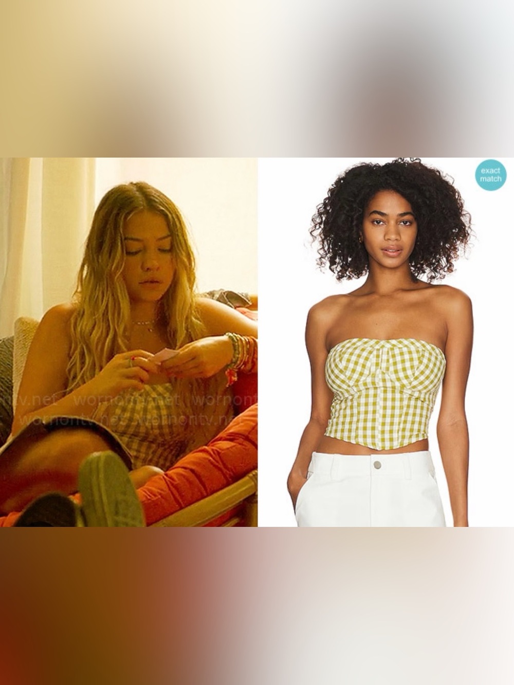 Free People Gingham Top ASO Sarah Cameron in Outer Banks